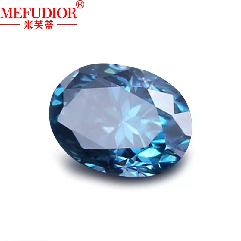 D Color Dark Blue Moissanite Diamond 1.0CT-8.0CT Oval Cut VVS1 with GRA Certified Gemstone Loose Stone Passed Diamond Tester