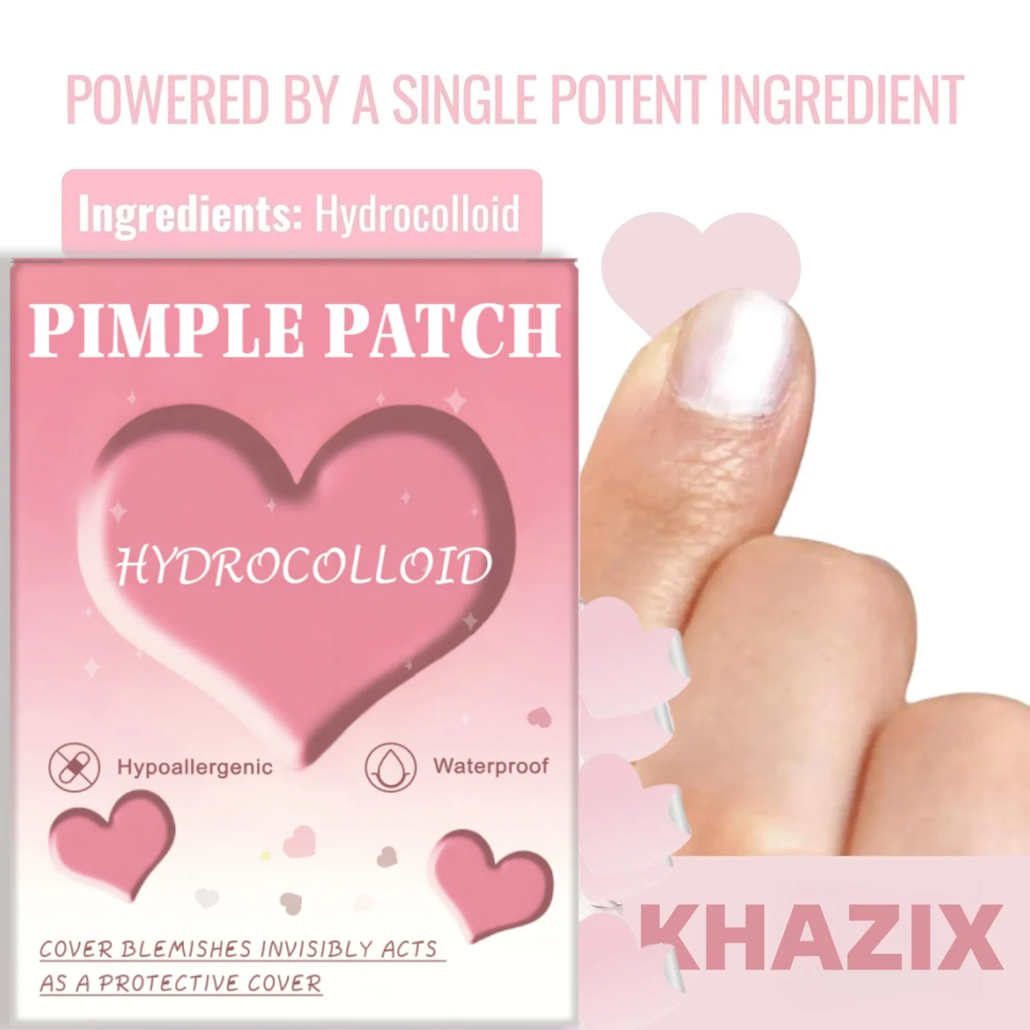 1080 قطعة من رقع حب الشباب الوردية على شكل قلب، رقع حب الشباب للوجه، رقع حب الشباب المخفية، ورقع البثور، رقيقة جدًا و