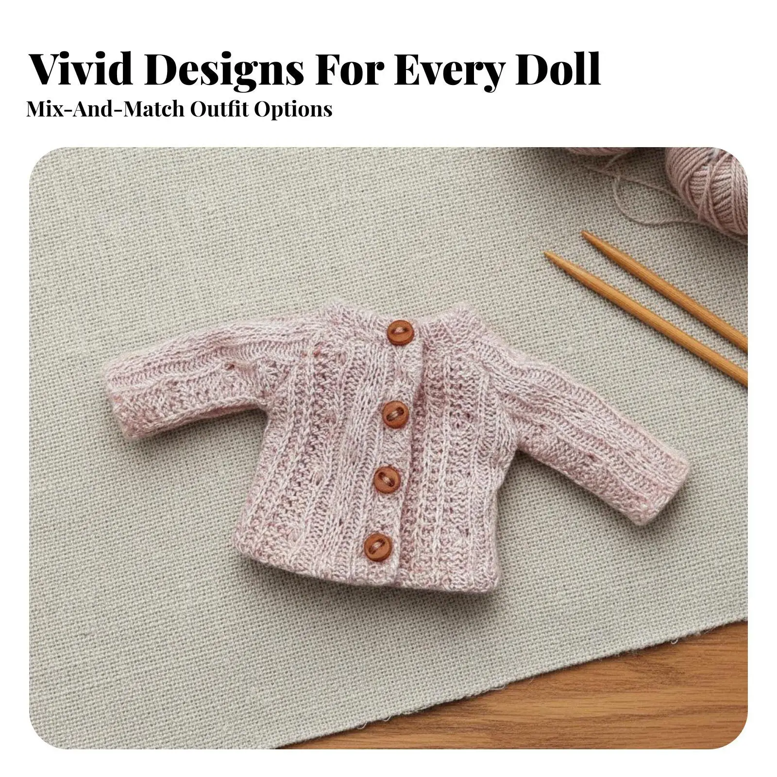 1/12 Miniature Doll Sweater Soft Knitted Doll Cardigan Button Closure Miniature Sweater for Hobbyists