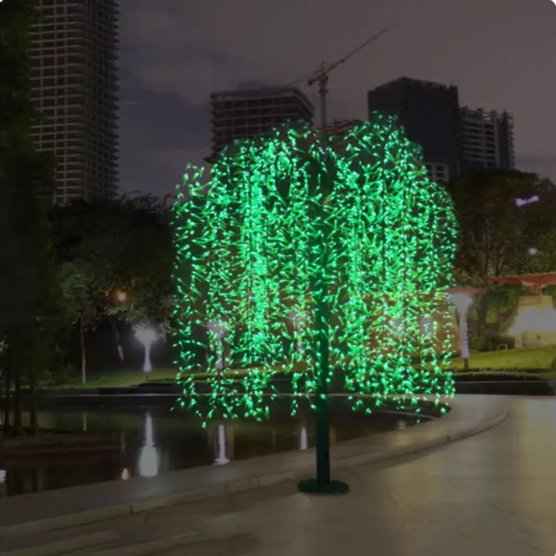 Outdoor Led Artificial Willow Weeping Tree Light 2M height1152LEDs 110V 220V AC Rainproof Landscape Lamp For Garden Yard