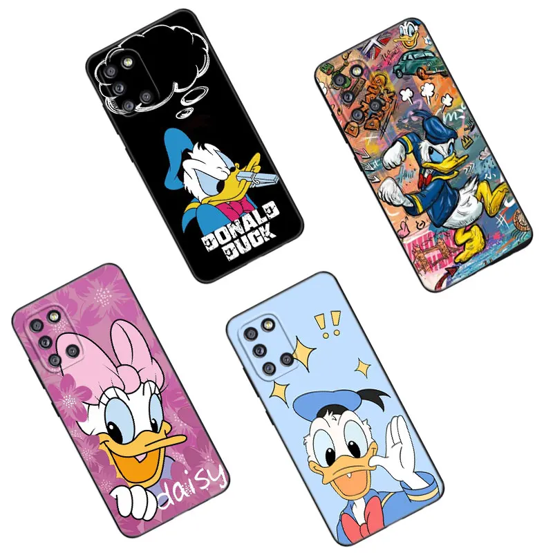 Donald Daisy Duck Black Silicone Phone Case For Samsung Galaxy A01 A03 Core A04 E A02 A05 A10 A20 A21 A30 A50 S A6 A8 + A7 2018