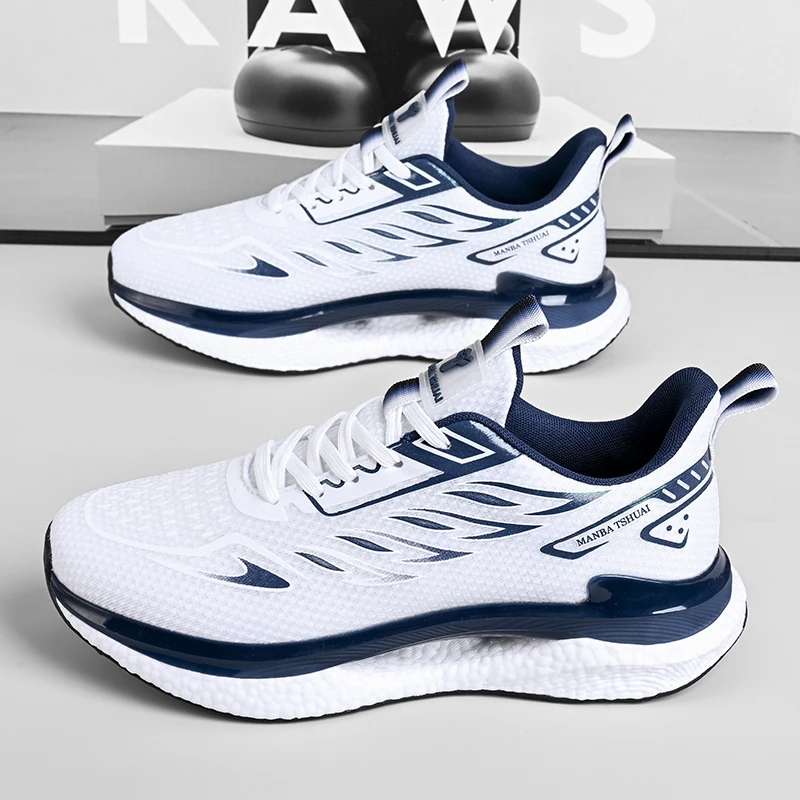 Thick Plush Inner Layer Unisex Breathable Mesh Shoes Padded Cushion Wearproof Outsole Long Distance Pavement Running Sneakers