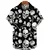 Black and White Skeleton Rose Men's Hawaiian 3D Print Short Sleeved Shirt
