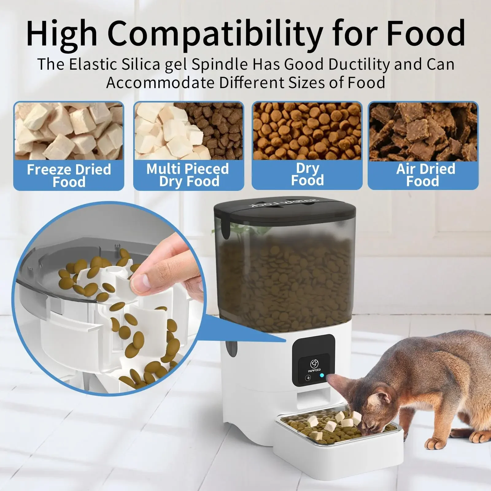 6l alimentador de temporização app inteligente alimentador para animais de estimação dispensador automático de comida para cães com câmera adequado para gatos pequenos e cães alimentação remota