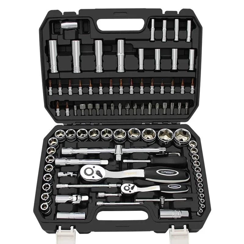 94 piece  Car repair sleeve set, multifunctional car repair kit, repair car size ratchet wrench set