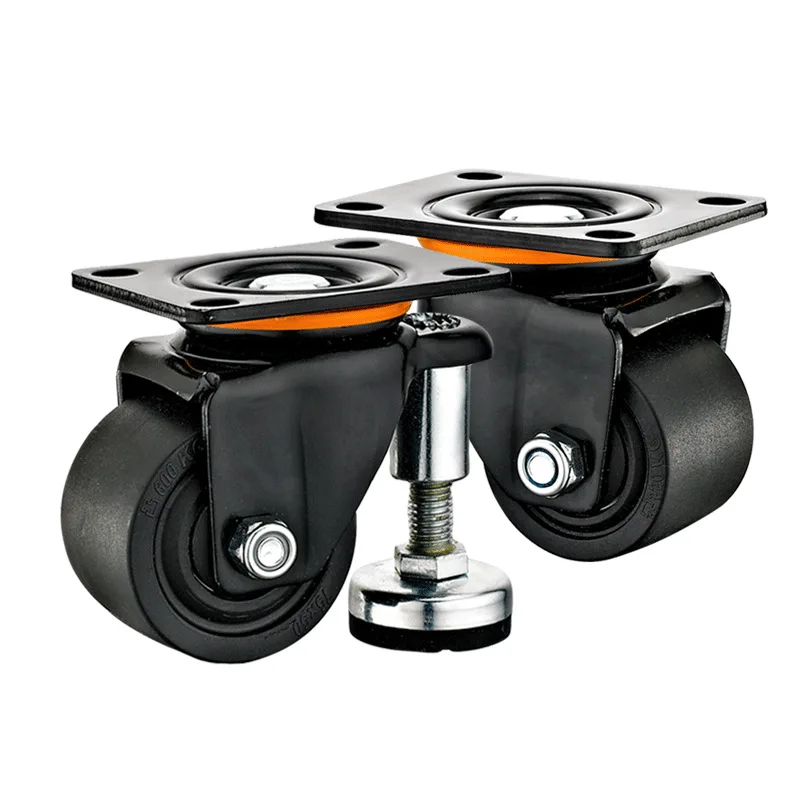 1PC Heavy Duty Industrial Caster 2/2.5/3 Inch, 1.2-1.8 Ton Load Capacity with Adjustable Leveling Feet, Swivel Wheel