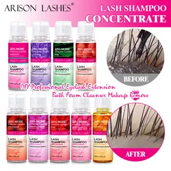 ARISON 100ml Lash Shampoo Concentrate No Stimulation Lash Cleanser DIY Professional Eyelash Extension Bath Foam Makeup Remover
