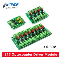 PC817 4 Channel Optocoupler Isolation Board Voltage Converter Adapter Module 3.6-30V Driver Photoelectric Isolated Module PC 817