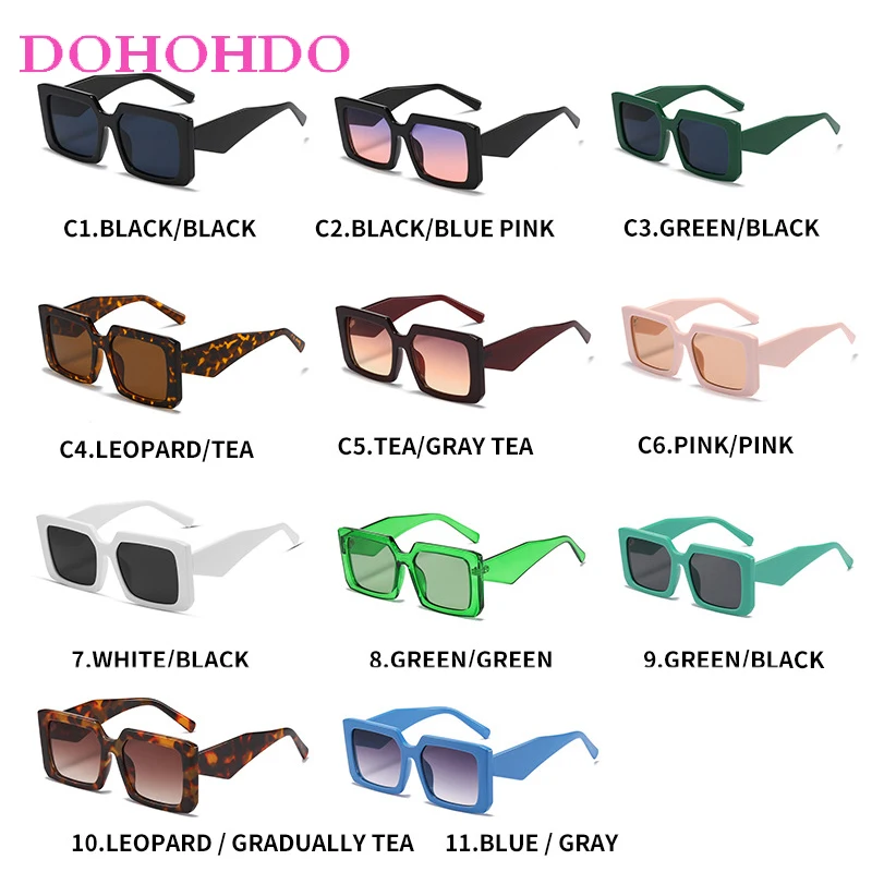 Classic Vintage Square Sunglasses For Women Men Fashion Brand Design Wide Legs Sun Glasses Female Summer Traveling Shades UV400