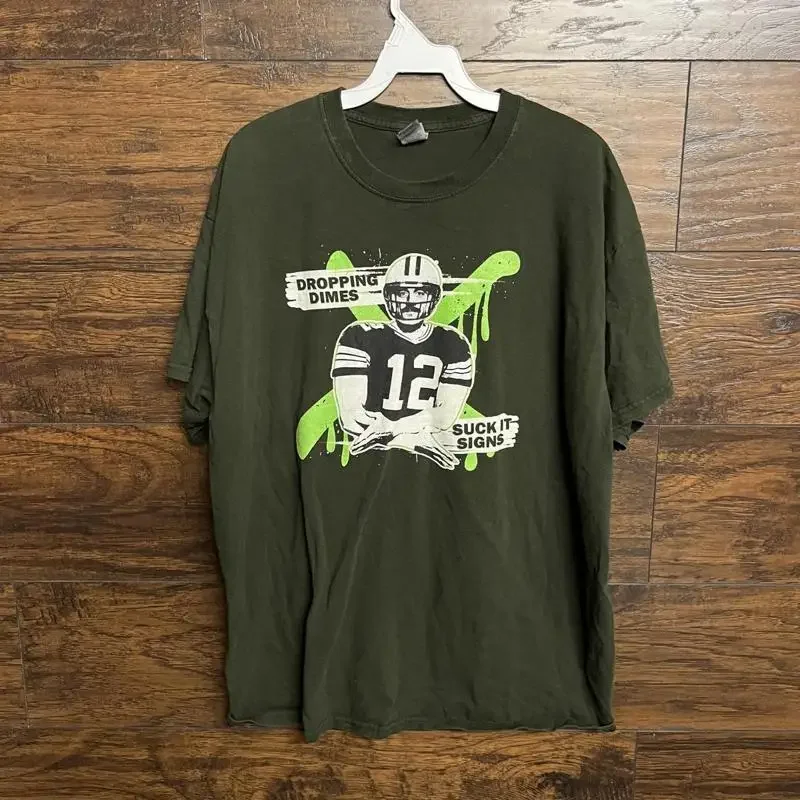 Aaron Rogers T Shirt Dropping Dimes Suck It Signs Xl