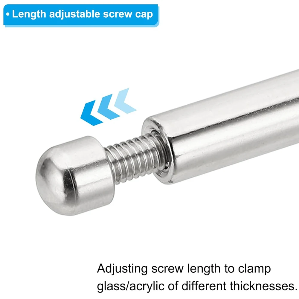 Steel Wall Standoff Screws Fasteners for Mounting Acrylic Signs, Glass Panels & Displays – Durable Silver Finish, Easy Install,