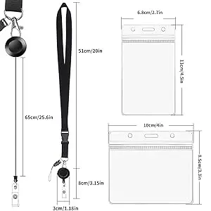 3er-Pack einziehbare Ausweishänder und Ausweishalter, Kreuzfahrtschnur mit abnehmbarer Schnalle und vertikal/horizontal, wasserdicht – Detail 3