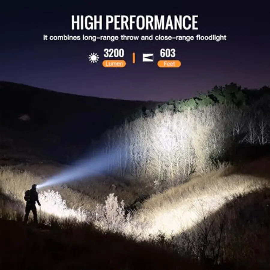 HS43 Headlamp with Red Light 3200 Lumen Rechargeable LED Headlamp Waterproof With Magnetic Base for Adults Perfect for Camping