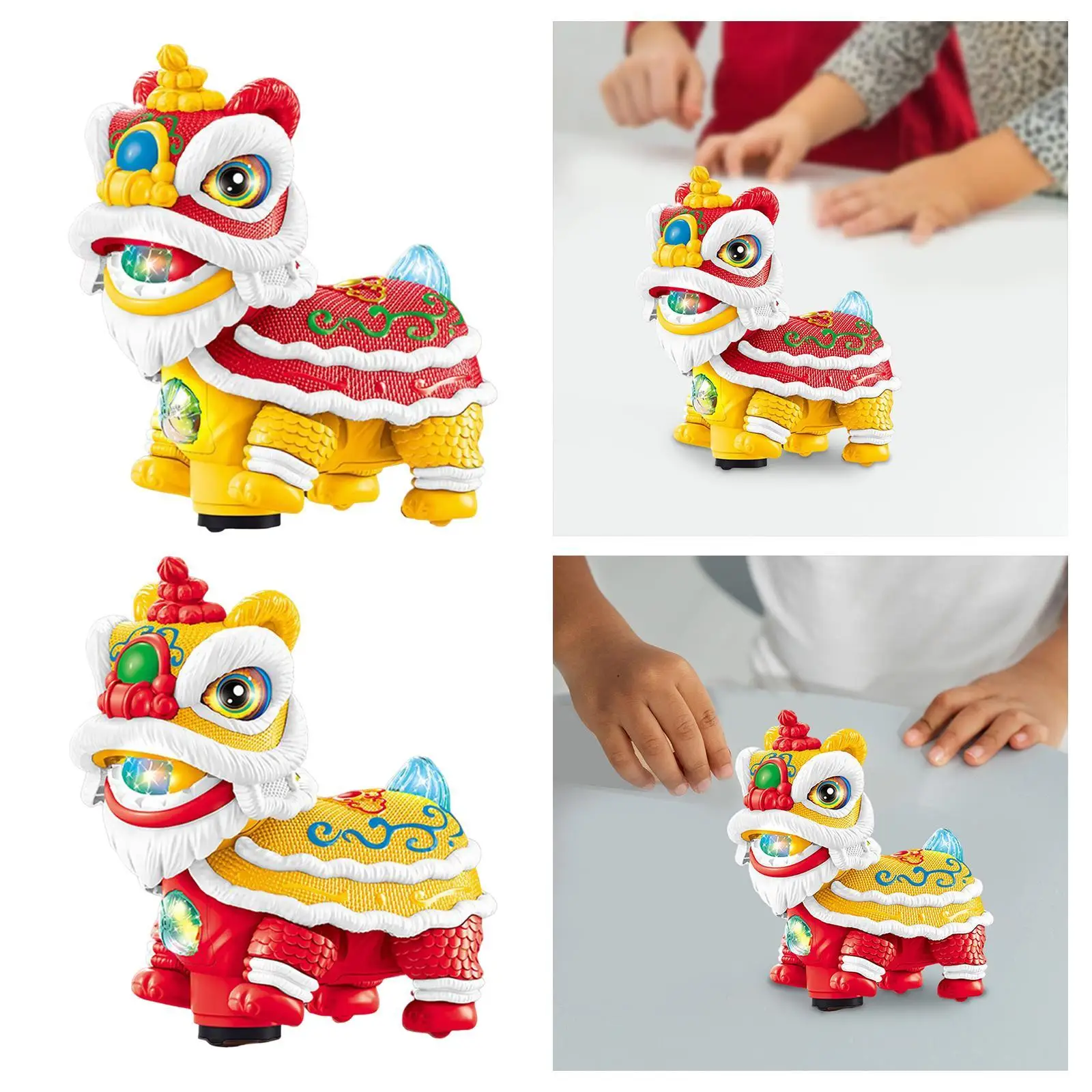 ไฟฟ้า Lion Dance ของเล่นเด็กหญิงร้องเพลงและเต้นรํา Lion ของเล่นเทศกาล Lion ของขวัญสิงโตเต้นรําสําหรับเด็กทารกเด็กหญิงของขวัญ