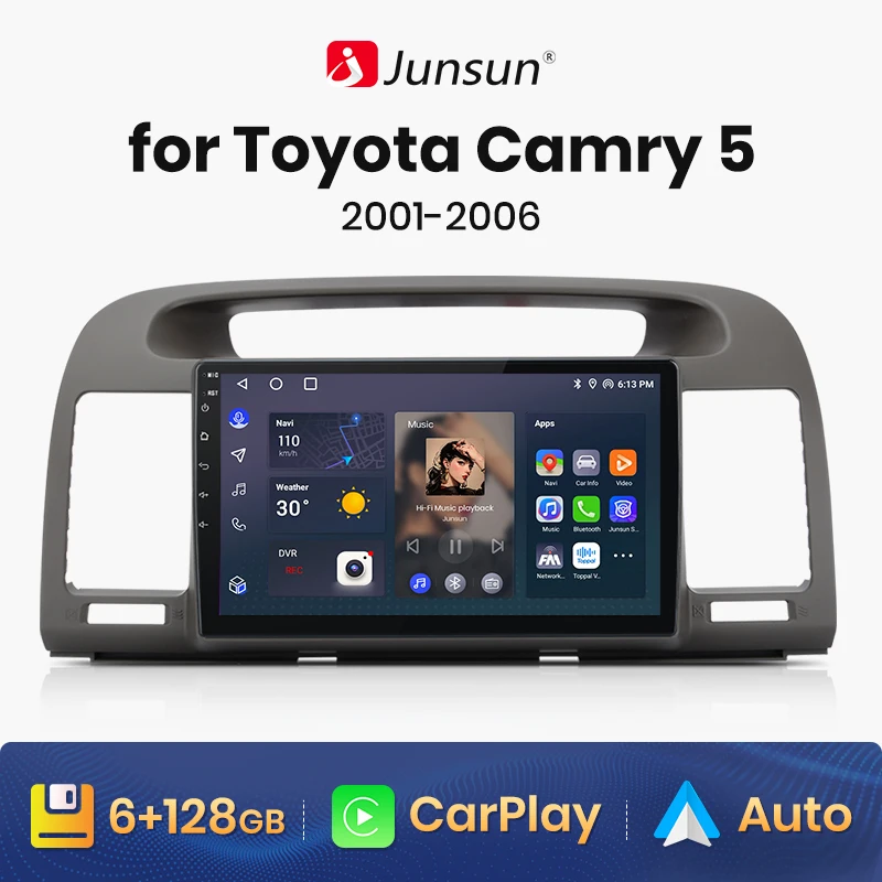 

Junsun V1 AI Voice Wireless CarPlay Android Auto Radio for Toyota Camry 5 VX 30 2001 - 2006 4G Car Multimedia GPS 2din autoradio