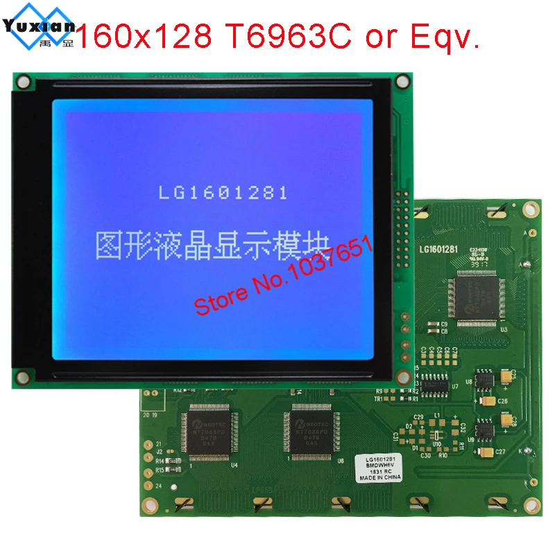 

160x128 160128 Lcd Display Module Blue Screen T6963c RA6963 SMT control IC LG1601281BMDWH6V good quantity