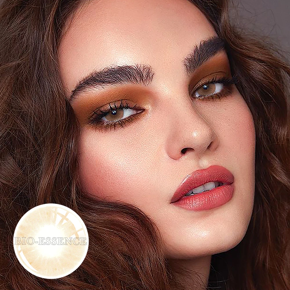 Bio-essence 1 Paar farbige Kontaktlinsen für Augen, graue Augenkontaktlinsen, blaue Linsen, natürliche Modelinsen, kosmetischer Augenkontakt – Detail 9