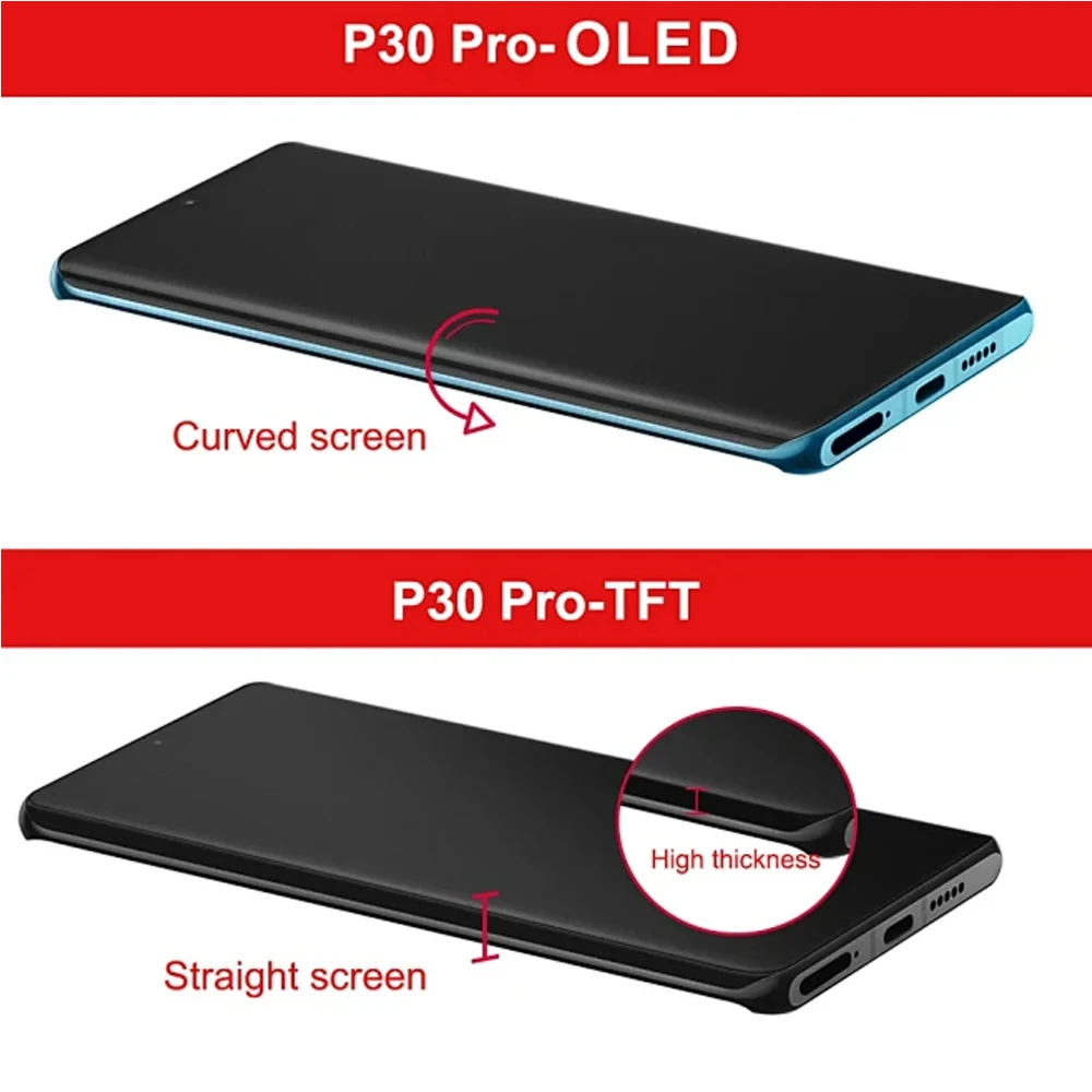 Super AMOLED P30 Pro LCD Display Screen For HUAWEI P30 Pro LCD Display with Touch Screen Digitizer With Frame P30 Pro Srceen