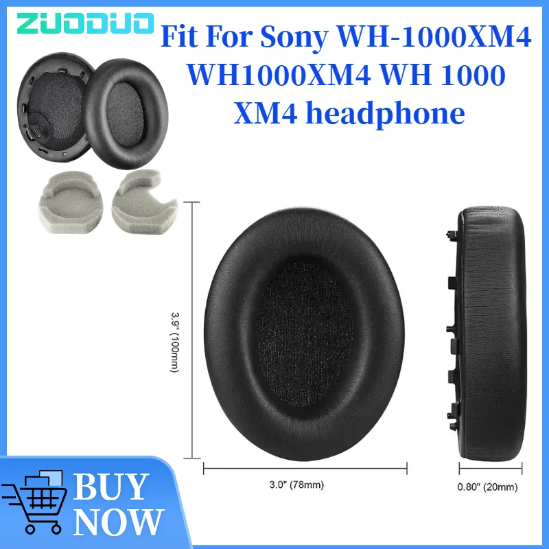 

1Pair Replacement Earpads Cushion for Sony WH-1000XM4 WH1000XM4 WH 1000 XM4 Headset Headphones Leather Earmuff Ear Cover Earcups