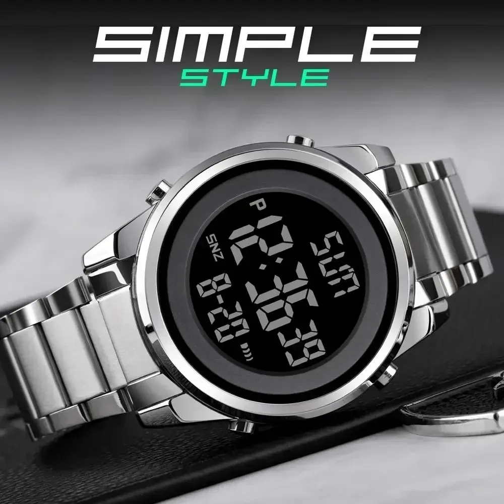 SKMEI 1611 Jam Alarm, jam tangan Digital pria untuk pria reloj hombre, jam tangan pria Digital LED modis