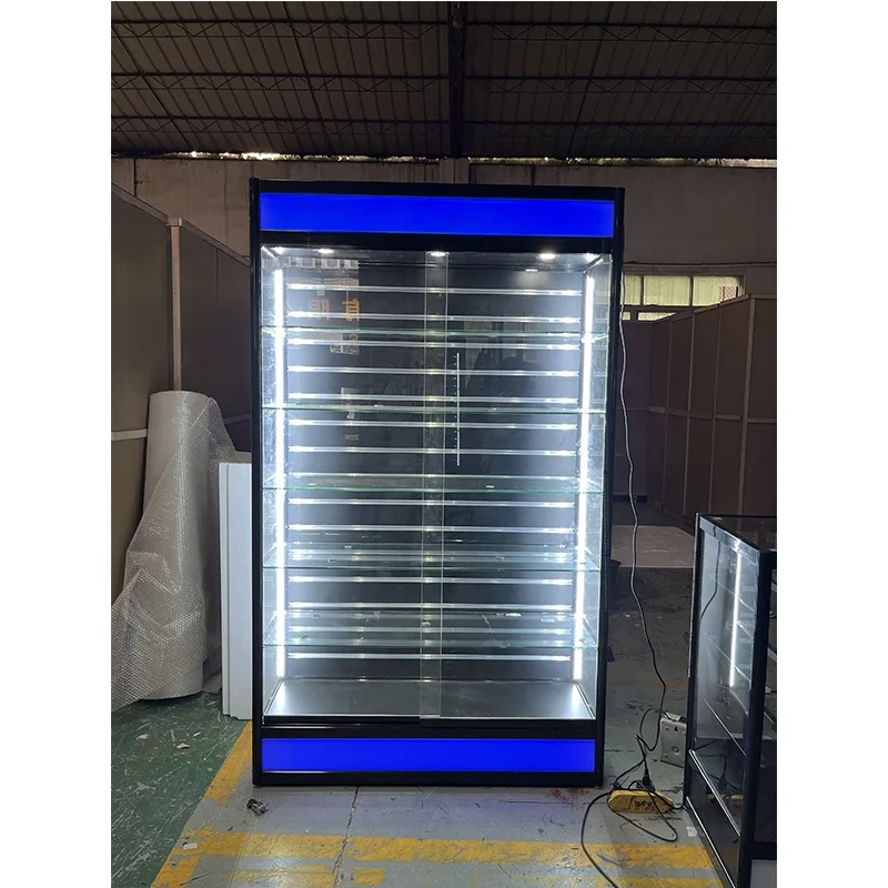 custom.Wall Standing Display  With controllable colored lights for Smoke Shop