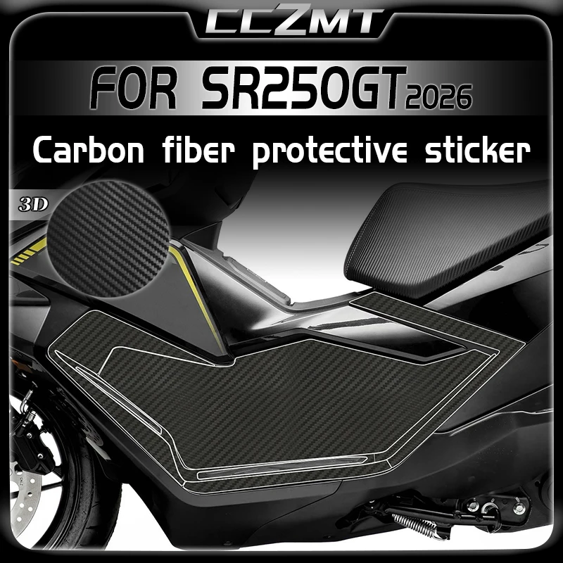 For VOGE SR250GT 2026 3D Carbon Fiber Sticker Anti Scratch Protective Film On Both Sides Of The Foot Pedal Modified Accessories