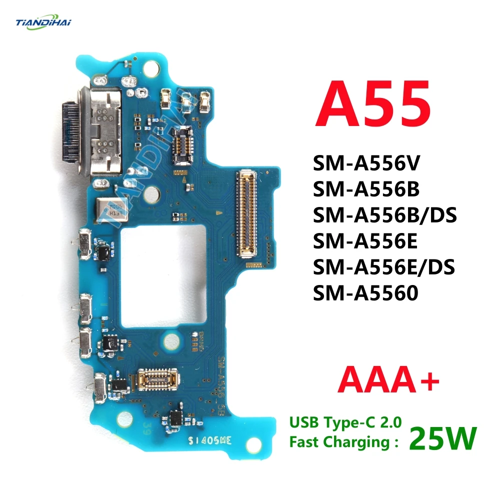 AAA+ For Samsung Galaxy A55 5G A556 A556B A556B/DS USB Charging Port Board Flex Cable Type C Charger Connector Plug Microphone