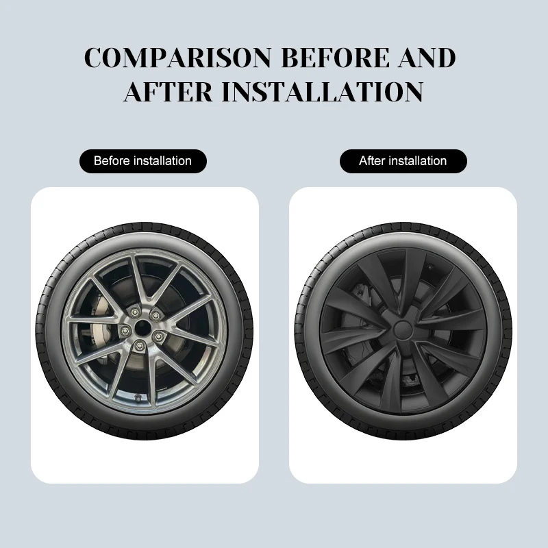 4PCS Untuk Tesla Model 3 2017-2023 Tutup Roda Model Turbin 18 Inci Pengganti Tutup Hub Mobil Aksesoris Mobil Full Rim