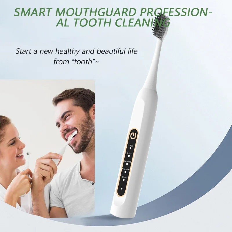 WDD-A56 Sonic Sạc Bàn Chải Đánh Răng Điện Với 4 Đầu Bàn Chải Thay Thế 2 Phút Hẹn Giờ & 5 Chế Độ Đánh Răng IPX7 Chống Thấm Nước