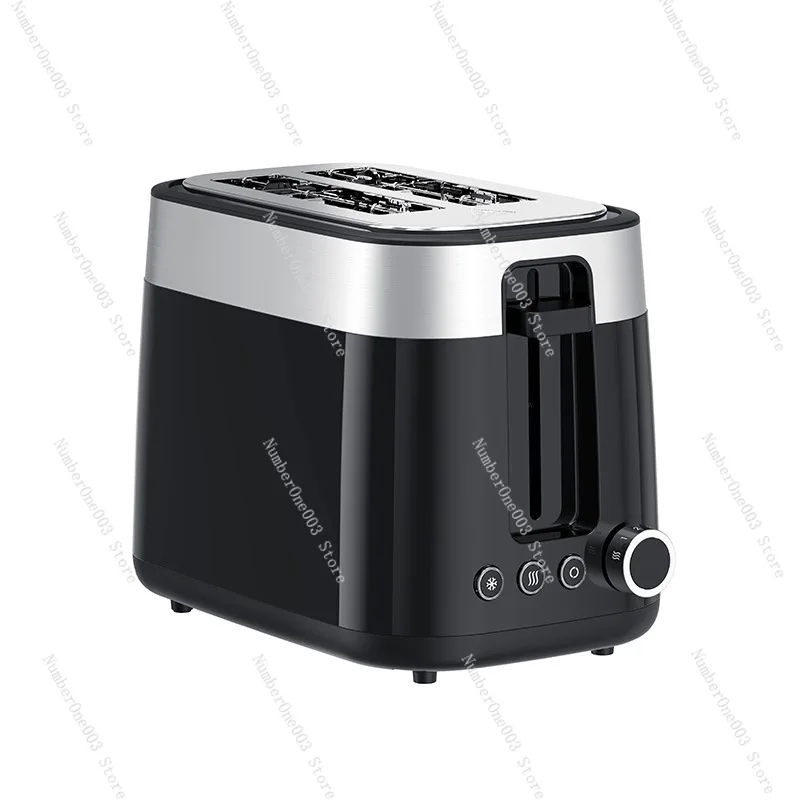 Stainless Steel Toaster 2-Slice Automatic Bread Toaster Sandwich Maker for Home Breakfast
