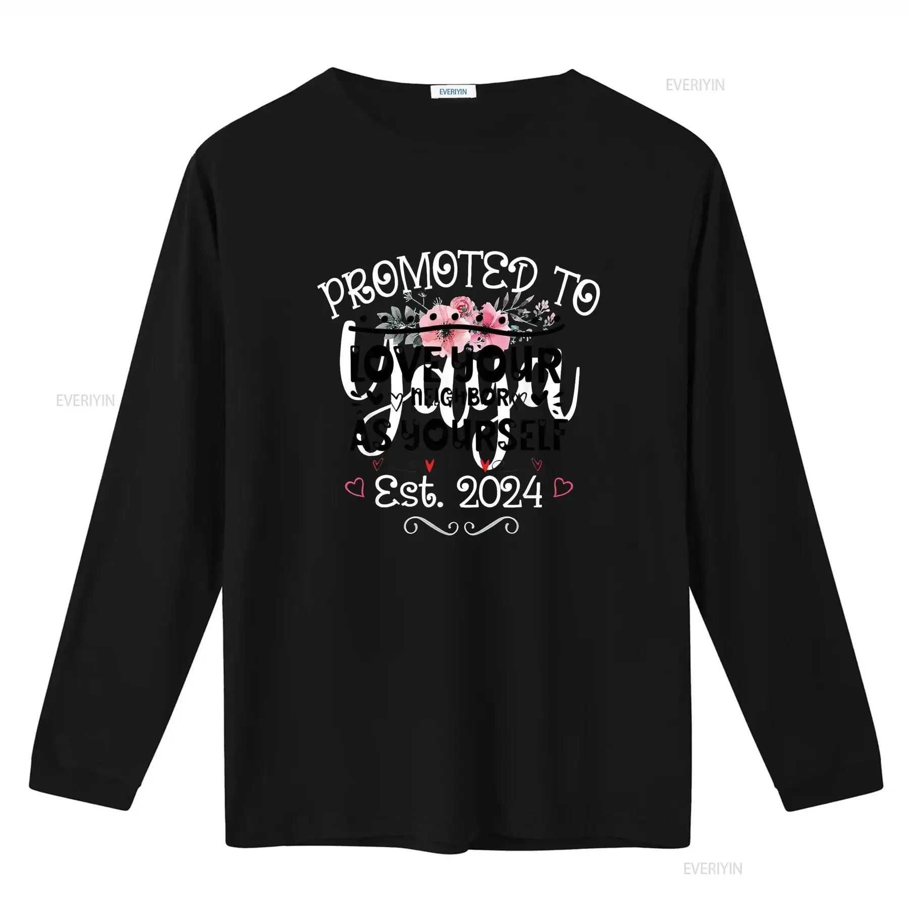 تمت ترقيته إلى Yaya 2024 عيد الأم قريبا تكون أمي الحمل تي شيرت أسود عتيق مغسول أنيق ممتد موضة قابلة للتنفس #3