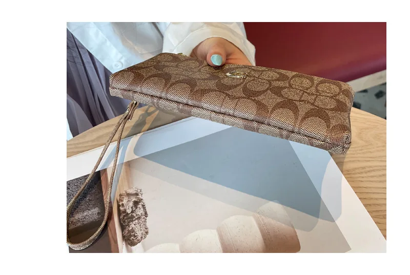 Neue Reißverschluss-Langbörse für Damen & Herren, Geldbörse mit mehreren Kartenfächern, Handgelenk-Clutch, Kartenhalter, Münzfach, Geldfach. – Detail 7