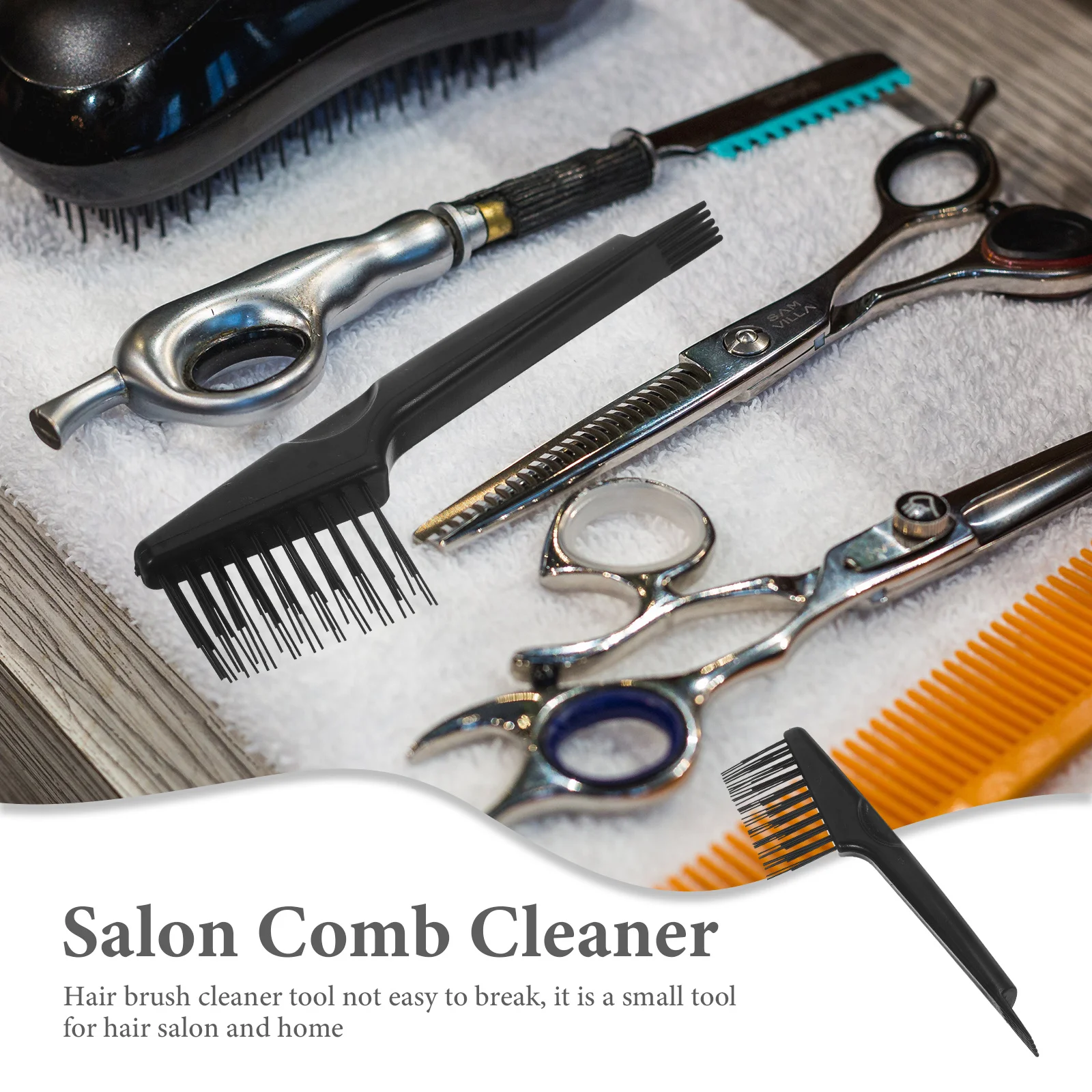 1 قطعة جهاز فرشاة بلاستيكية منظف لتنظيف المشط المنزلي أداة تنظيف الاستخدام المنزلي منظف قاعدة مشط أسود