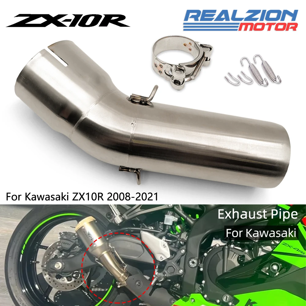 

REALZION ZX10R 2020 Exhaust Pipe Motorcycle Exhaust Muffler Escape Link Pipe Middle Pipe For Kawasaki ZX-10R 2008-2019