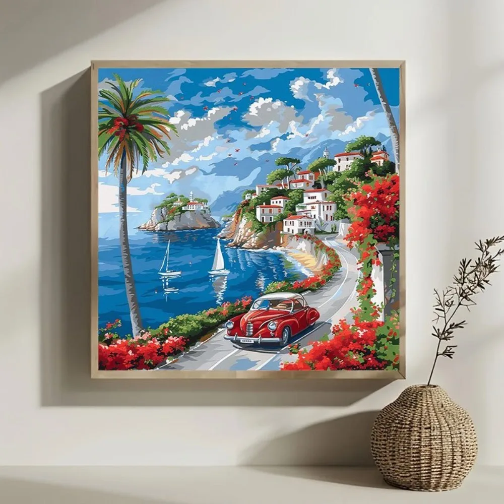 

500/1024PCS Paper Jigsaw Puzzle Seaside scenic DIY Assembly Home Art Living Room Office Modern Home Decoration Gift To Friends