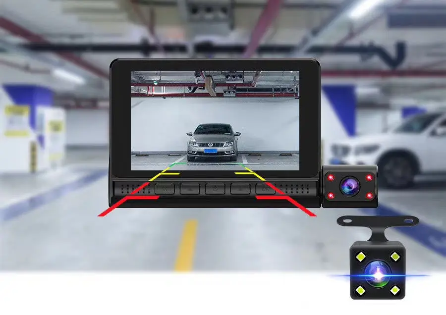 4" Mirror Dash Cam Night Vision 1080P FHD Full Touch Screen 170 Degree Wide Angle Backup Camera For Cars