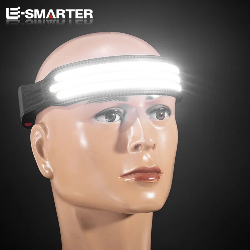 ESMATER كشافات USB قابلة للشحن رئيس مصباح يدوي COB مصدر الضوء الشعلة 5 طرق الإضاءة في الهواء الطلق المصباح W695 سلسلة