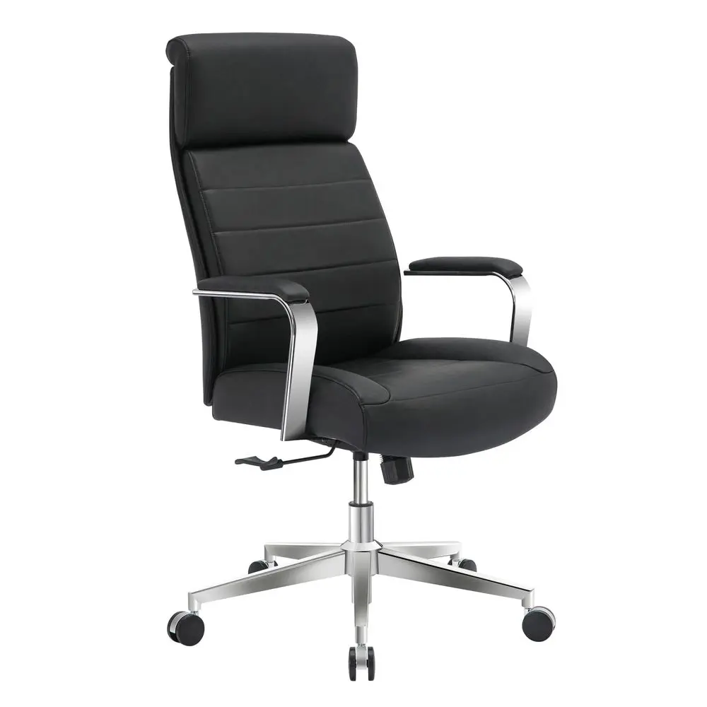 

Modern Comfort Modee Vegan Leather HighBack Executive Office Chair, Black Chrome, BIFMA Compliant