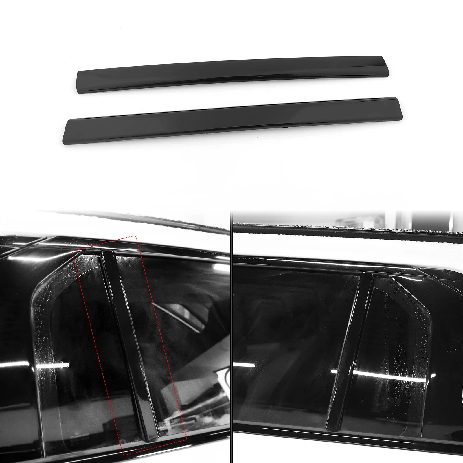

2pcs Window C-Pillar Decorative Stripe Piano Black Door Post Trim Moulding For Kia EV3 Exterior Styling