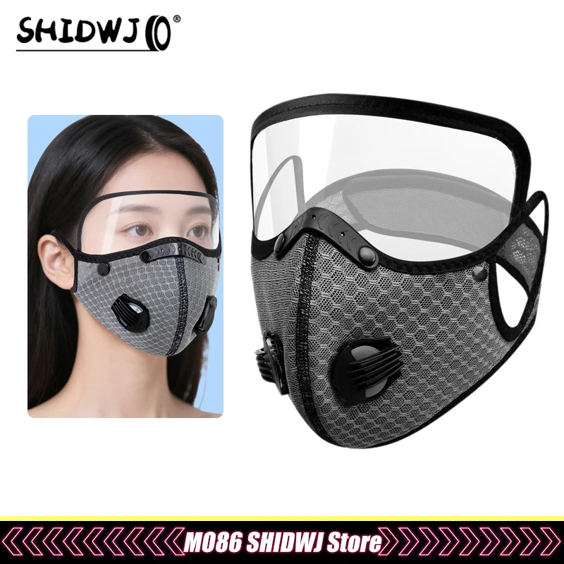 

1pcs Cycling Face Mask With Filter Goggles Dust Mask Sport Washable Reusable Facemask For Men Bandana Actived Carbon Filters