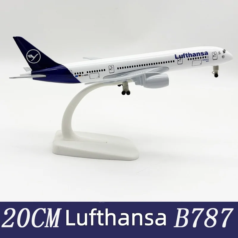 

19cm Scale Aircraft Air Germany Lufthansa 787 B787 Airlines Alloy Metal Replica Souvenir Hobby Collection Toy W Wheels