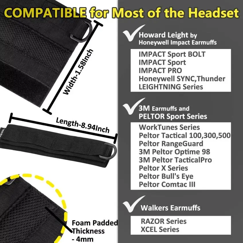 PROHEAR Tactical Modular Headband Headset Cover for Outdoor Military Use Earmuffs Protection for Headphones