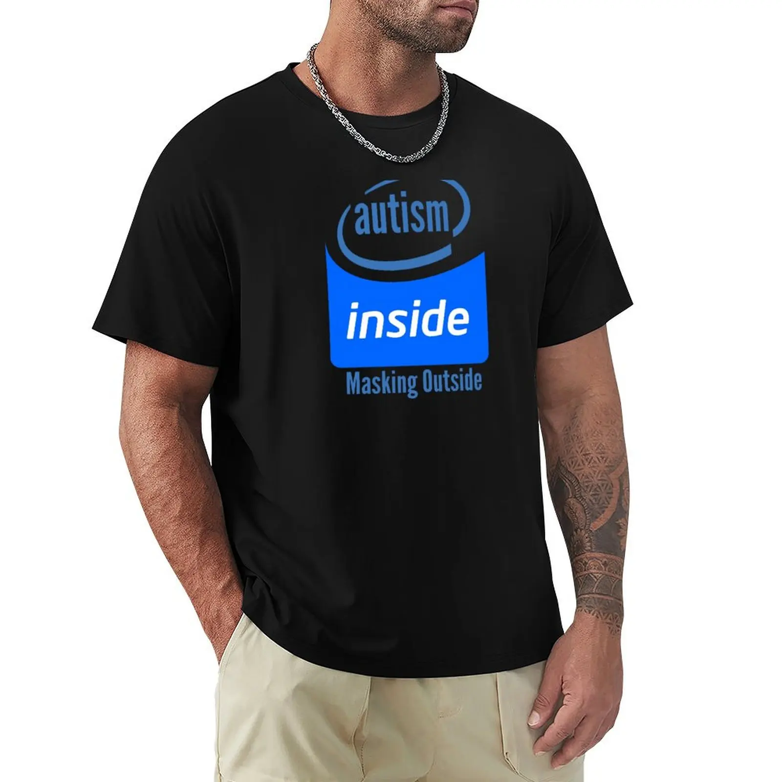 Autism Inside, Masking Outside T-Shirt Breathable Lightweight Summer Top