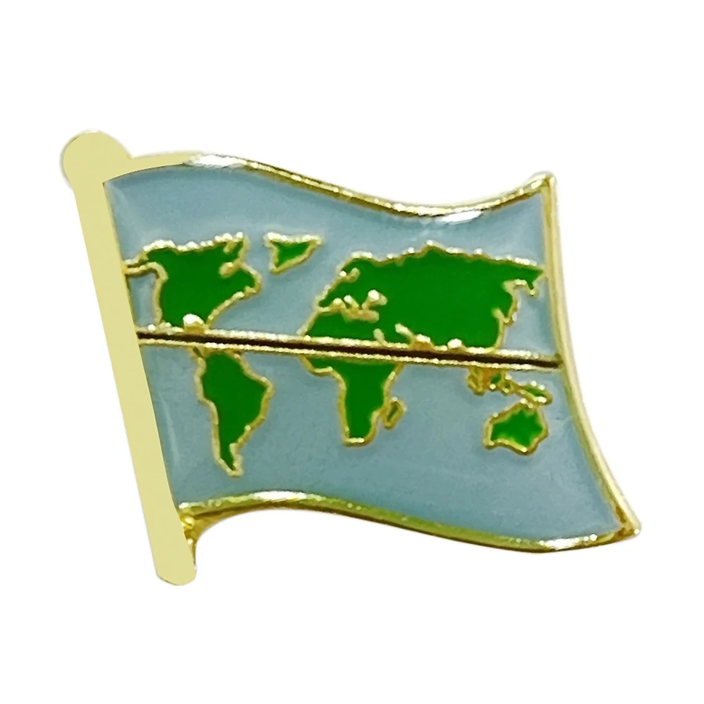 10 قطعة حزمة-خريطة خط الاستواء المعادن العلم التلبيب دبابيس-شارة معدنية جمع دبابيس الهدايا