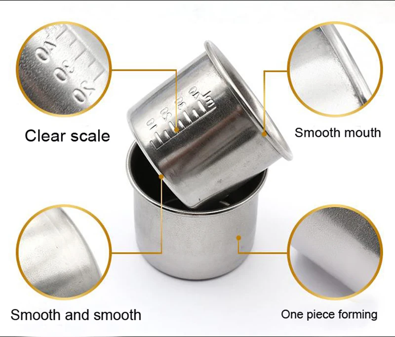 

Medical Stainless Steel Medicine Measuring Cup with Scale 40Ml Small Medicine Cup Dental Tools