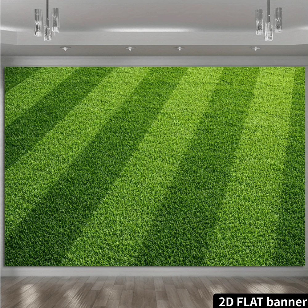 1 Stück, 2D flach, Fußballfeld-Rasen-Hintergrund. Realistische grüne Grasstruktur, fußballthemenbezogene Szenengestaltung, aus langlebigen Materialien. w – Detail 3