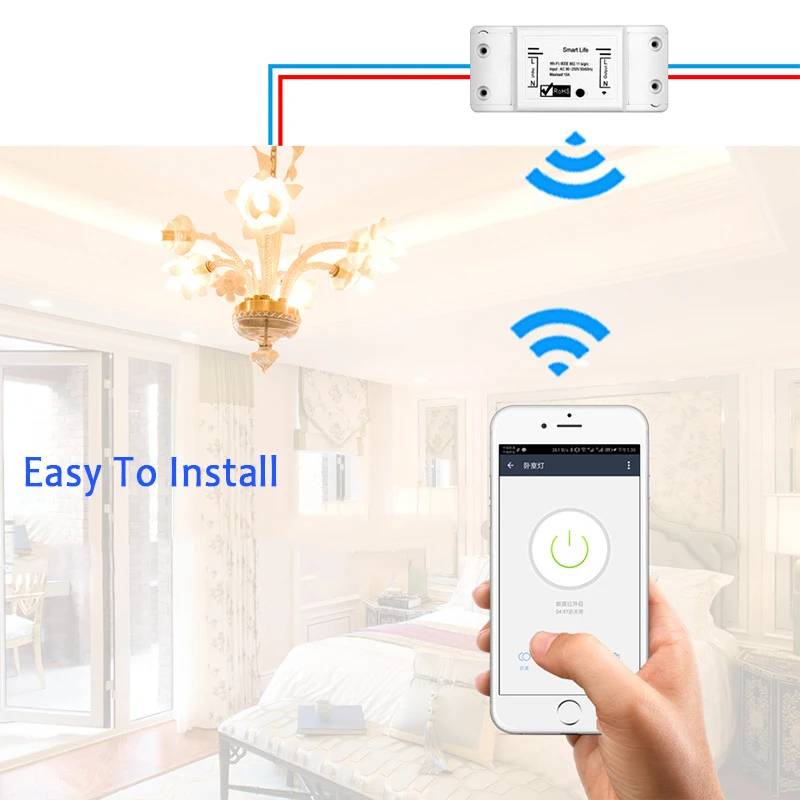 Wireless Remote Control Works with Alexa Home WiFi Smart Light Switch Universal Breaker Timer Smart Life APP