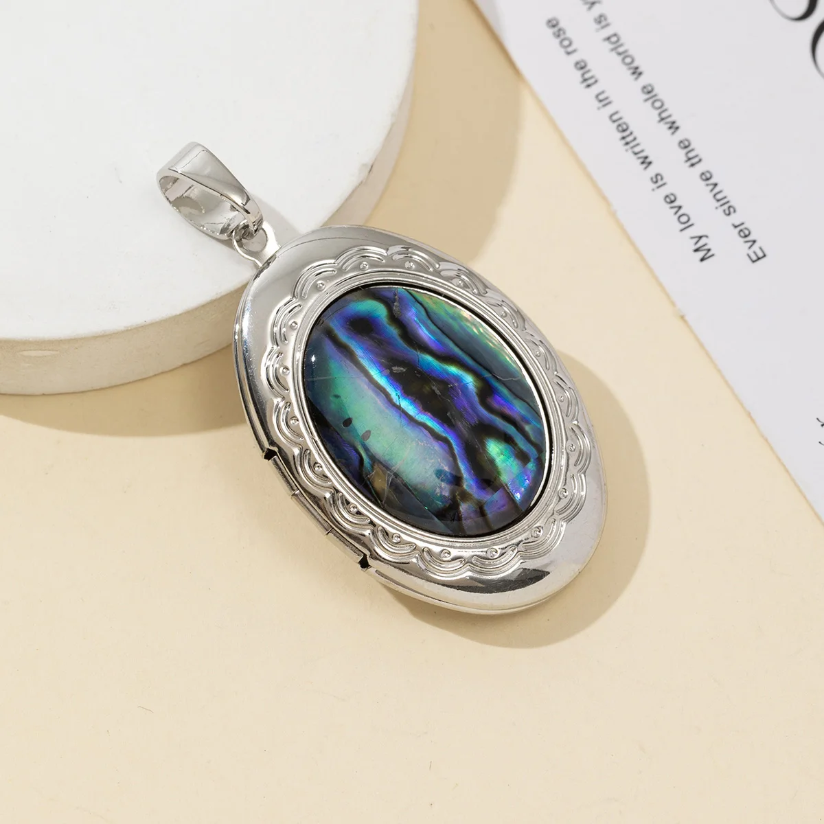 Feine natürliche Süßwasser Shell Charms einseitige ovale Form Abalone Shell Anhänger Schmuck machen DIY Halskette Zubehör Geschenk
