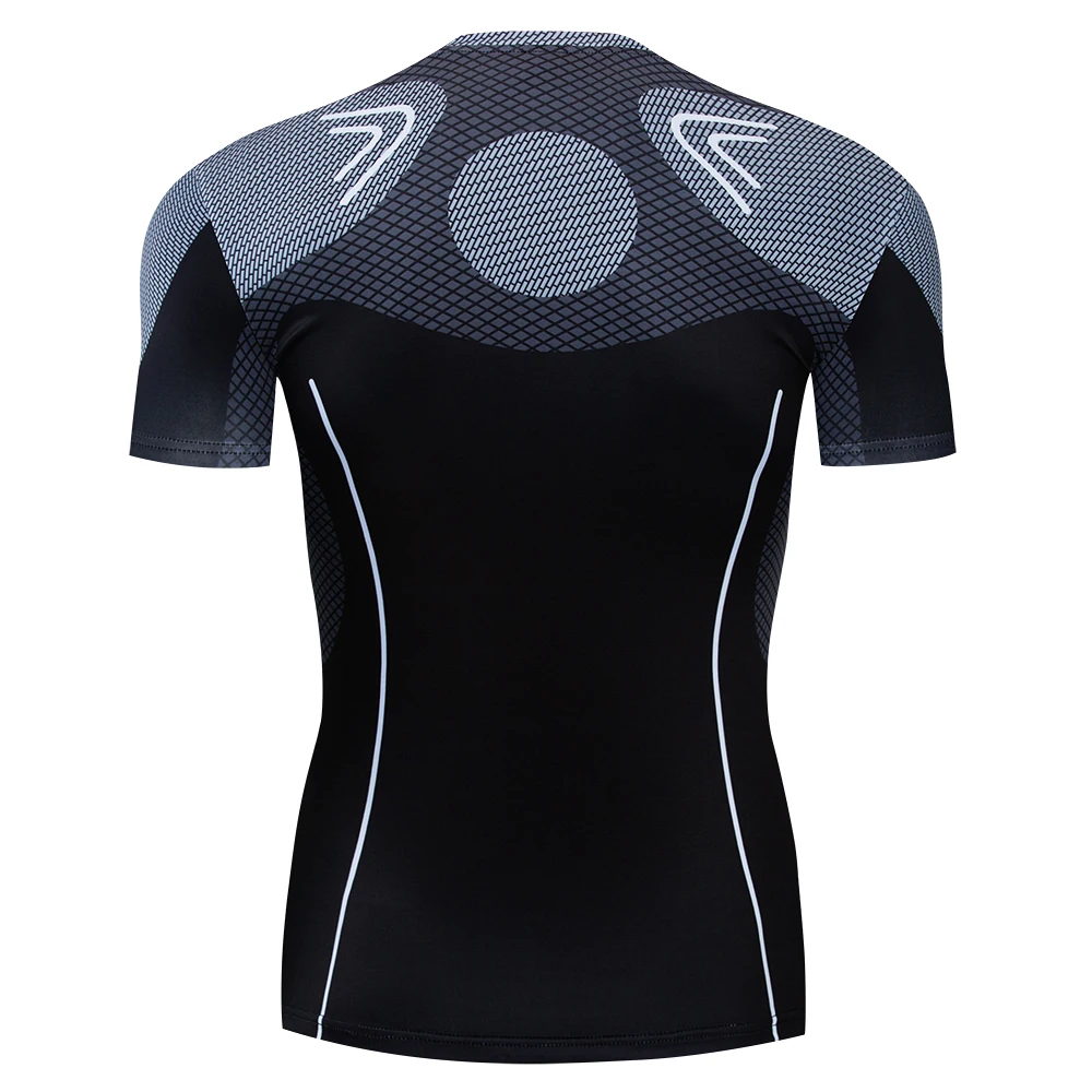 3D printed shirt sports tights short-sleeved T-shirt Digital printed fitness clothing Training clothing breathable sweat
