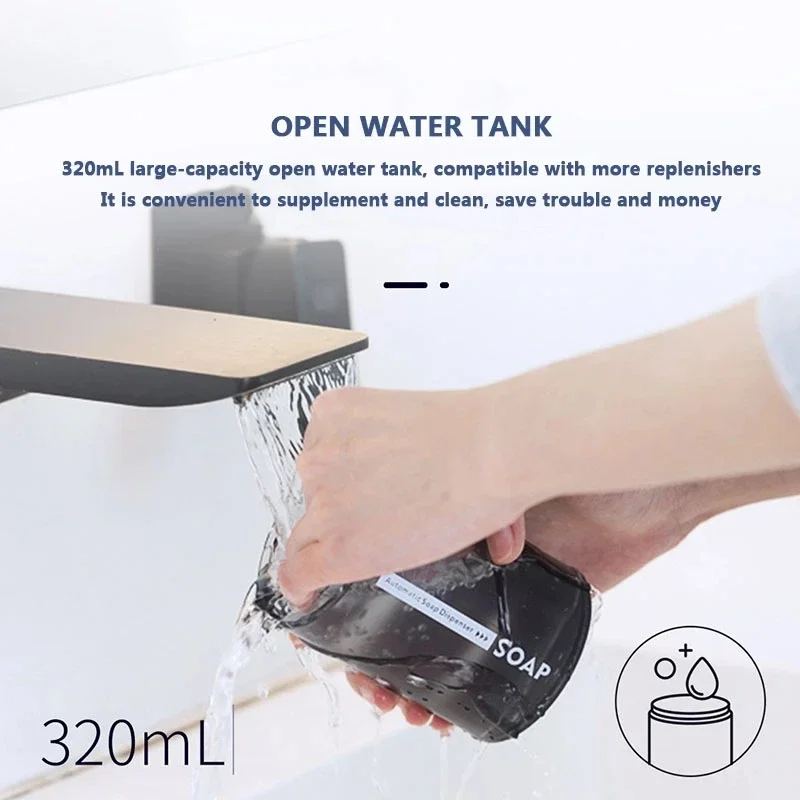 Xiaojie Automatic Soap Dispenser USB Rechargeable 320ml Liquid Soap Dispensers Digital Display Foam Hand Sanitizer Machine